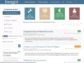 DevisJob, La place de marché des jobs et devis gratuits en bricolage, jardinage et mécanique